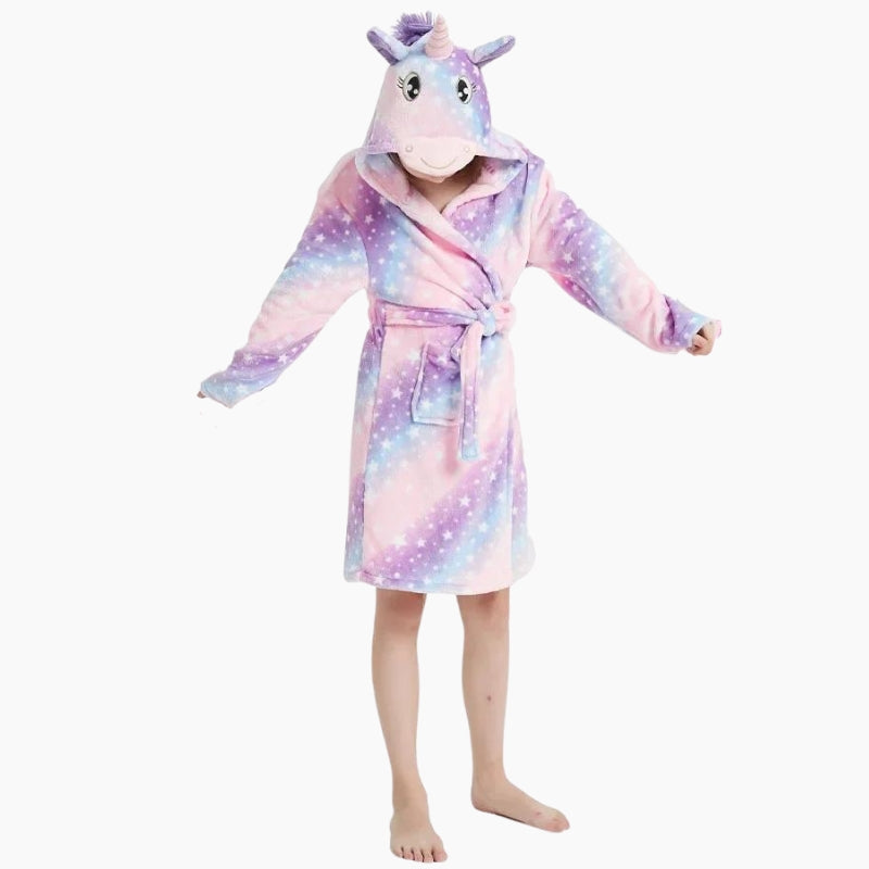 Peignoir licorne rose et violet pour enfant fille