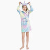 Peignoir polaire licorne pastel pour fille